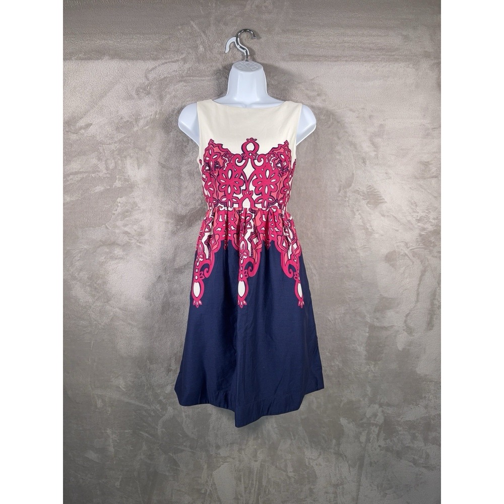 Lilly Pulitzer Eryn Dress Womens Size 2 Multicolor Striking Chorus Girl Print